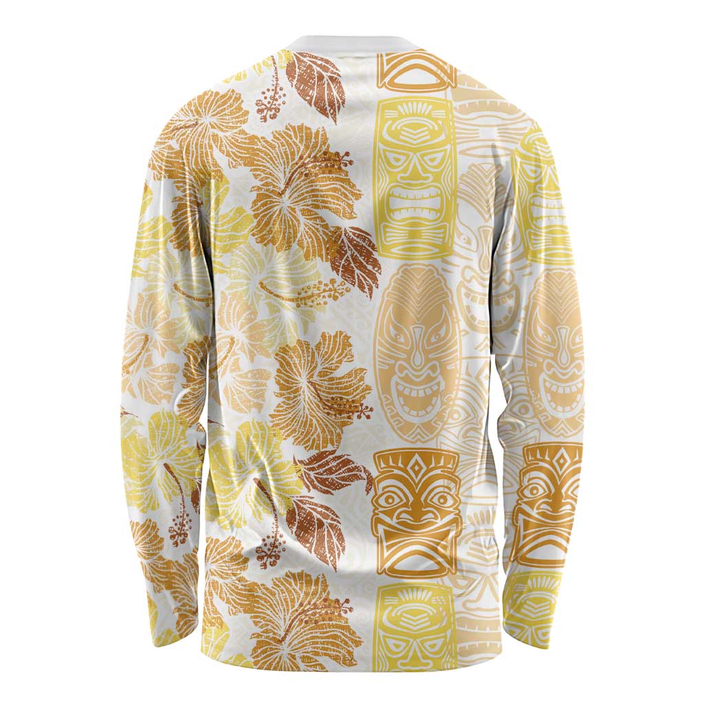 Christmas Aloha Hawaii Tiki Long Sleeve Shirt Hibiscus Autumn Colors - Polynesian Pride