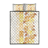 Christmas Aloha Hawaii Tiki Quilt Bed Set Hibiscus Autumn Colors - Polynesian Pride