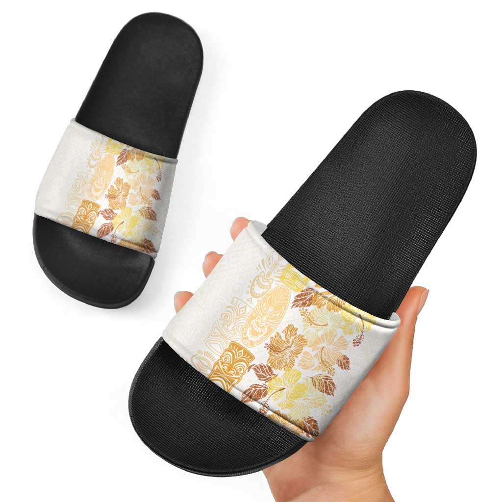Christmas Aloha Hawaii Tiki Slide Sandals Hibiscus Autumn Colors LT7 - Polynesian Pride