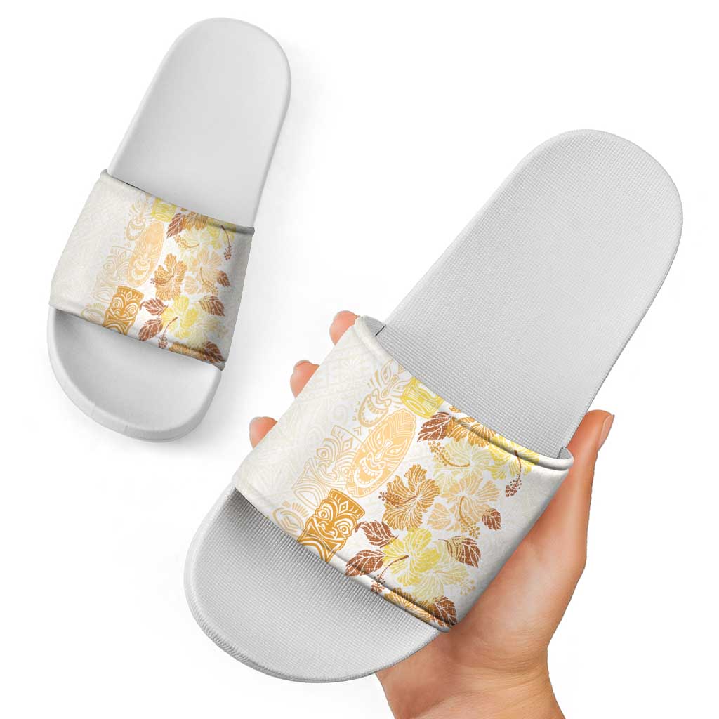 Christmas Aloha Hawaii Tiki Slide Sandals Hibiscus Autumn Colors LT7 - Polynesian Pride