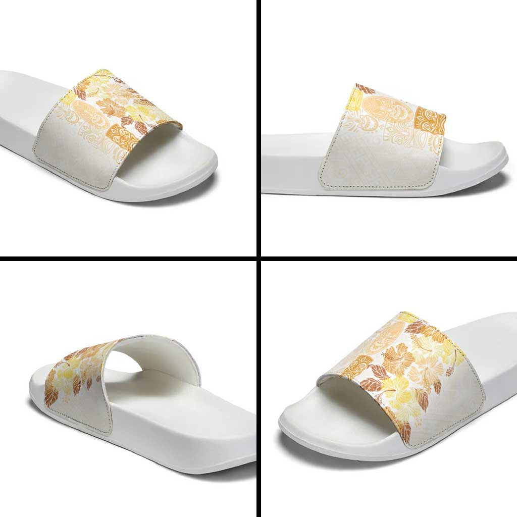 Christmas Aloha Hawaii Tiki Slide Sandals Hibiscus Autumn Colors LT7 - Polynesian Pride