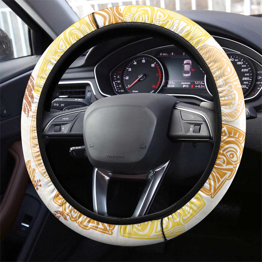 Christmas Aloha Hawaii Tiki Steering Wheel Cover Hibiscus Autumn Colors - Polynesian Pride