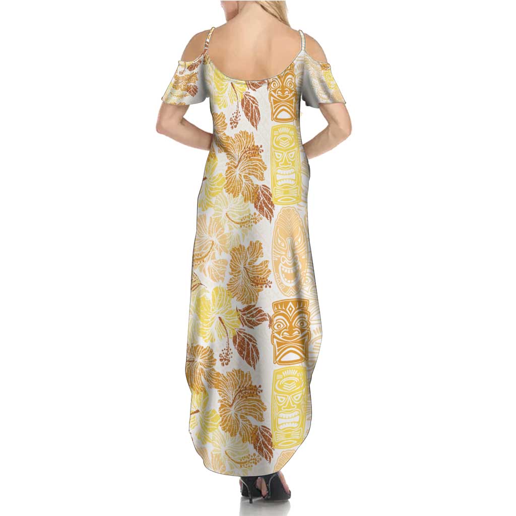 Christmas Aloha Hawaii Tiki Summer Maxi Dress Hibiscus Autumn Colors - Polynesian Pride
