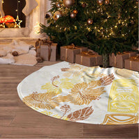 Christmas Aloha Hawaii Tiki Tree Skirt Hibiscus Autumn Colors - Polynesian Pride