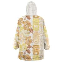 Christmas Aloha Hawaii Tiki Wearable Blanket Hoodie Hibiscus Autumn Colors - Polynesian Pride