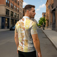 Christmas Aloha Hawaii Tiki Zipper Polo Shirt Hibiscus Autumn Colors - Polynesian Pride