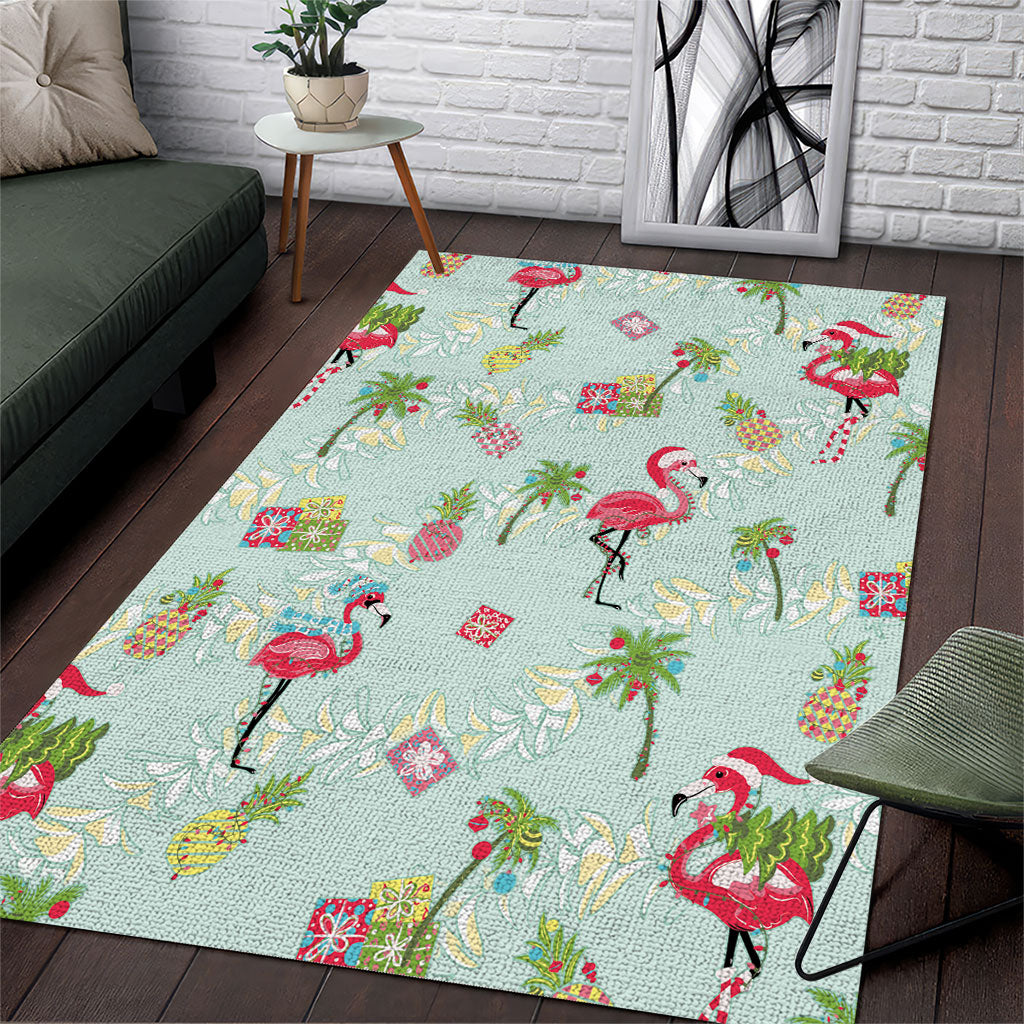 Aloha Hawaii Christmas Seamless Area Rug Plumeria Lei LT7 Cerulean - Polynesian Pride