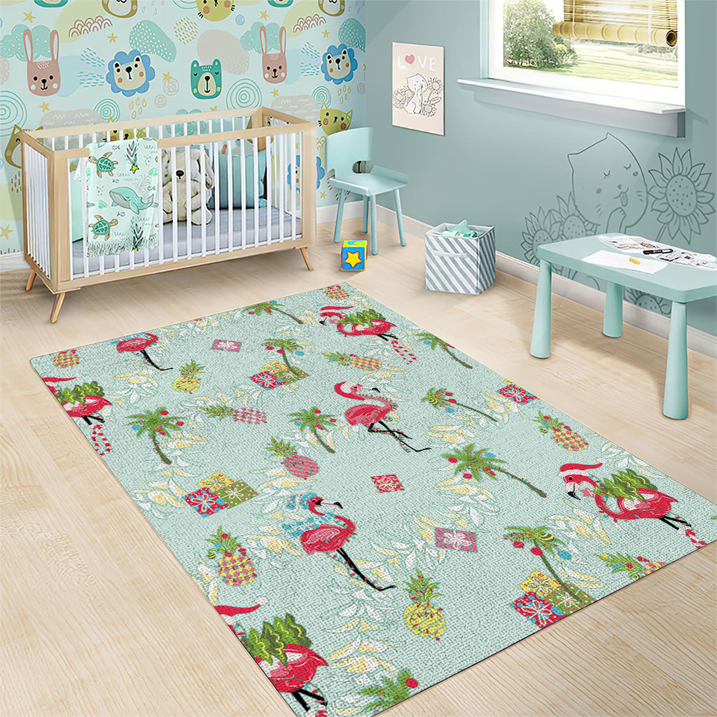 Aloha Hawaii Christmas Seamless Area Rug Plumeria Lei