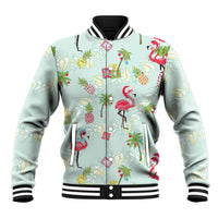 Aloha Hawaii Christmas Seamless Baseball Jacket Plumeria Lei