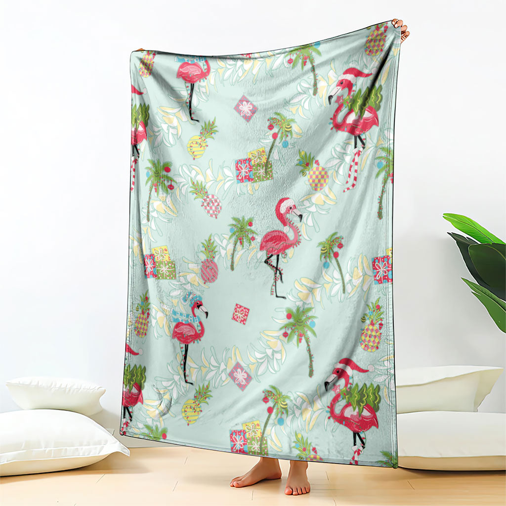Aloha Hawaii Christmas Seamless Blanket Plumeria Lei