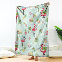 Aloha Hawaii Christmas Seamless Blanket Plumeria Lei
