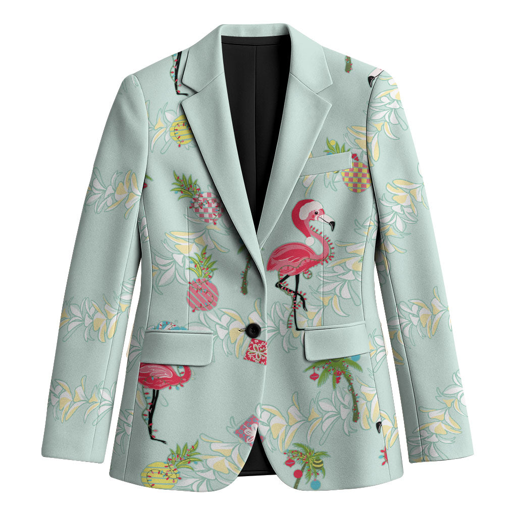 Aloha Hawaii Christmas Seamless Blazer Plumeria Lei