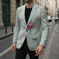 Aloha Hawaii Christmas Seamless Blazer Plumeria Lei