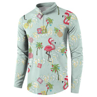 Aloha Hawaii Christmas Seamless Button Sweatshirt Plumeria Lei