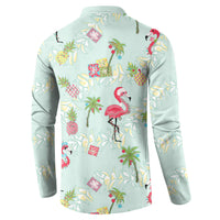 Aloha Hawaii Christmas Seamless Button Sweatshirt Plumeria Lei