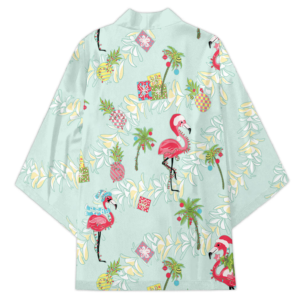 Aloha Hawaii Christmas Seamless Kimono Plumeria Lei LT7 - Polynesian Pride