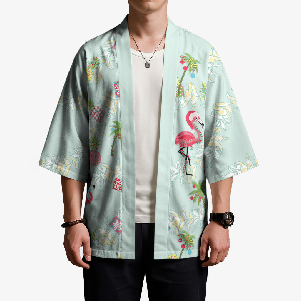 Aloha Hawaii Christmas Seamless Kimono Plumeria Lei LT7 - Polynesian Pride
