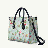 Aloha Hawaii Christmas Seamless Leather Bag Plumeria Lei