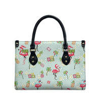 Aloha Hawaii Christmas Seamless Leather Bag Plumeria Lei