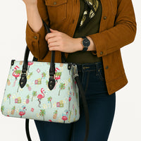 Aloha Hawaii Christmas Seamless Leather Bag Plumeria Lei