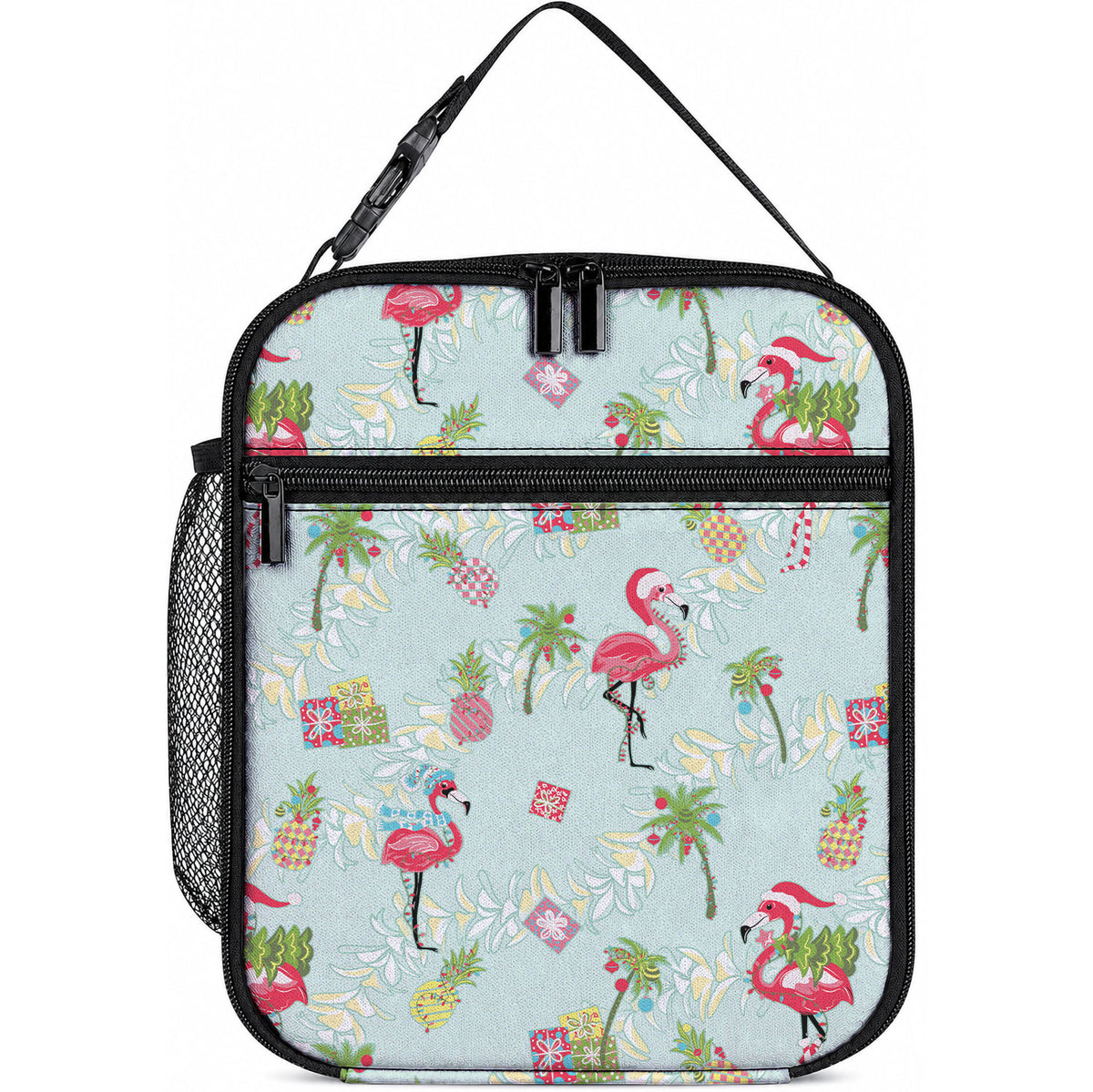 Aloha Hawaii Christmas Seamless Lunch Bag Plumeria Lei