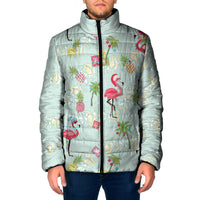 Aloha Hawaii Christmas Seamless Padded Jacket Plumeria Lei