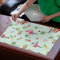 Aloha Hawaii Christmas Seamless Puzzle Plumeria Lei