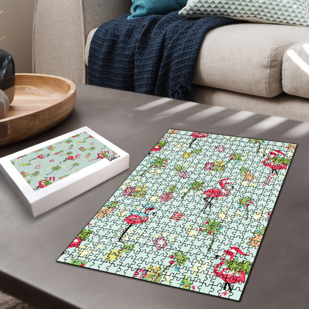 Aloha Hawaii Christmas Seamless Puzzle Plumeria Lei