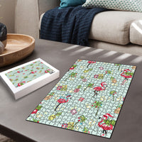 Aloha Hawaii Christmas Seamless Puzzle Plumeria Lei