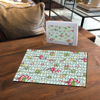 Aloha Hawaii Christmas Seamless Puzzle Plumeria Lei