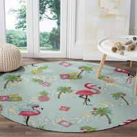 Aloha Hawaii Christmas Seamless Round Carpet Plumeria Lei