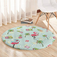 Aloha Hawaii Christmas Seamless Round Carpet Plumeria Lei