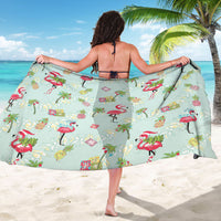 Aloha Hawaii Christmas Seamless Sarong Plumeria Lei