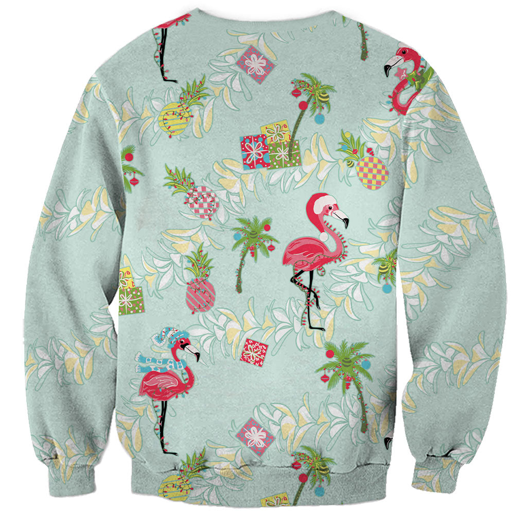 Aloha Hawaii Christmas Seamless Sweatshirt Plumeria Lei