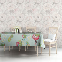 Aloha Hawaii Christmas Seamless Tablecloth Plumeria Lei