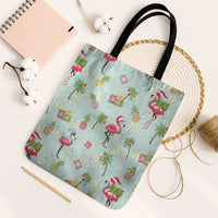 Aloha Hawaii Christmas Seamless Tote Bag Plumeria Lei LT7 Black Strap One Size Cerulean - Polynesian Pride