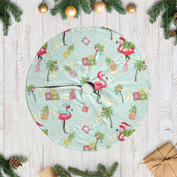 Aloha Hawaii Christmas Seamless Tree Skirt Plumeria Lei