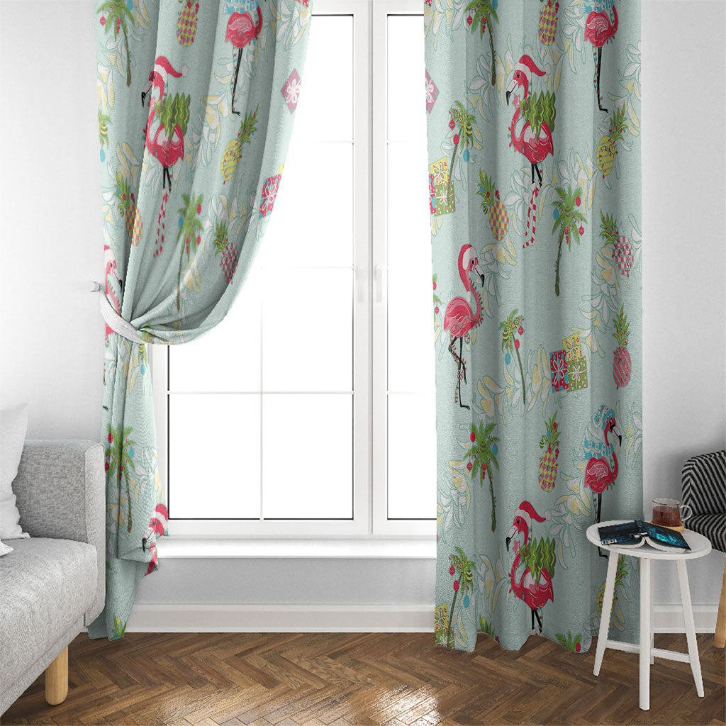 Aloha Hawaii Christmas Seamless Window Curtain Plumeria Lei