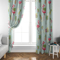 Aloha Hawaii Christmas Seamless Window Curtain Plumeria Lei