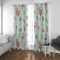 Aloha Hawaii Christmas Seamless Window Curtain Plumeria Lei