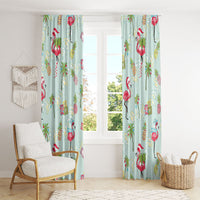Aloha Hawaii Christmas Seamless Window Curtain Plumeria Lei
