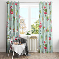 Aloha Hawaii Christmas Seamless Window Curtain Plumeria Lei