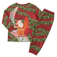 Mele Kalikimaka Hawaii Christmas Maile Lei Christmas Pajama Set Tropical Santa LT7 - Polynesian Pride