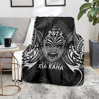 Custom New Zealand Rugby Blanket 2023 World Cup Aotearoa Haka Face LT7 - Polynesian Pride
