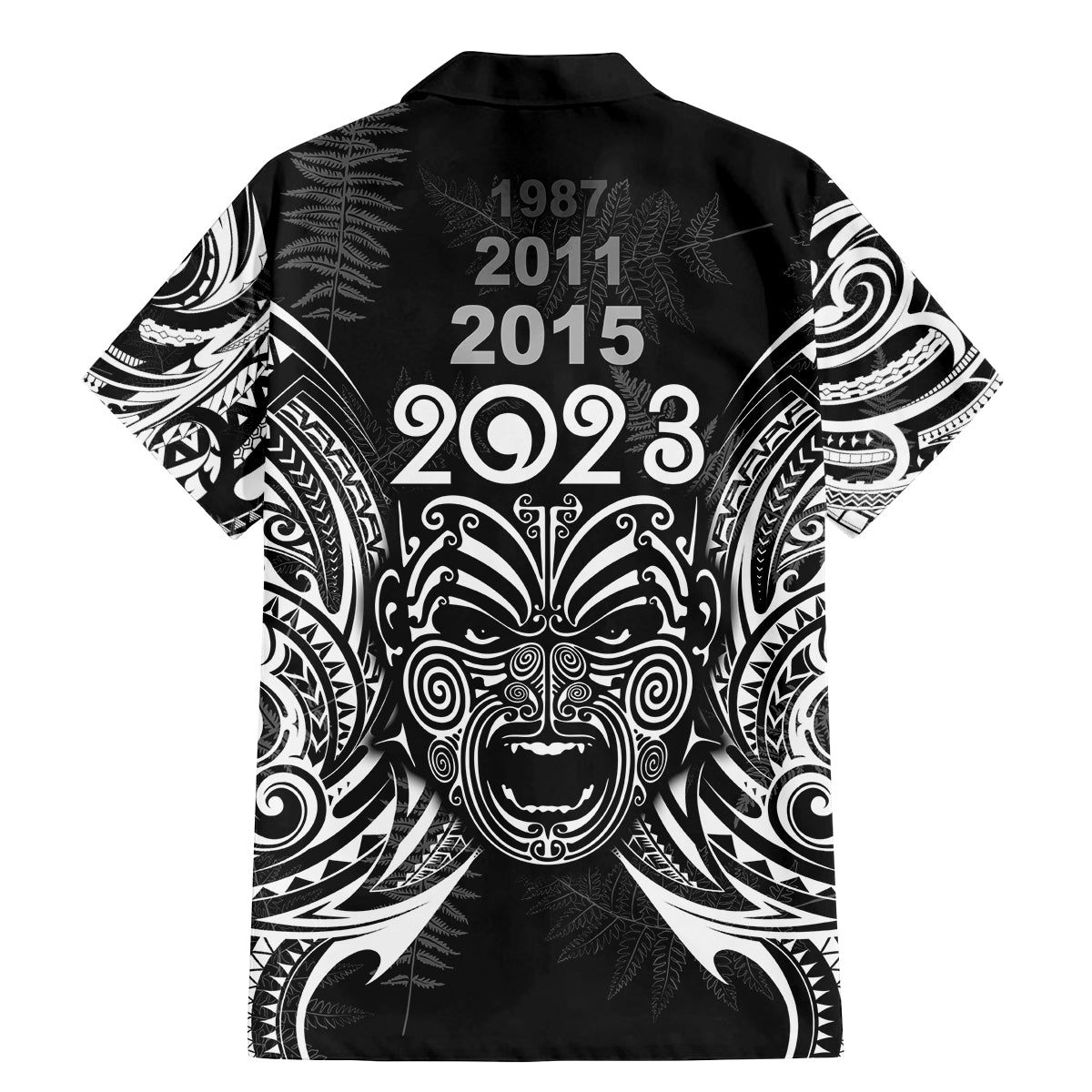New Zealand Rugby Family Matching Mermaid Dress and Hawaiian Shirt 2023 World Cup Aotearoa Haka Face LT7 - Polynesian Pride