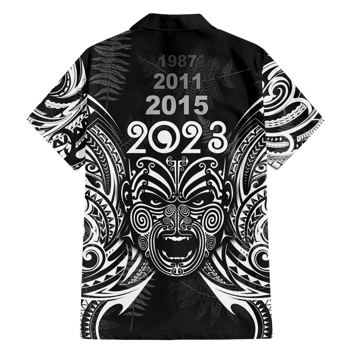 New Zealand Rugby Family Matching Summer Maxi Dress and Hawaiian Shirt 2023 World Cup Aotearoa Haka Face LT7 - Polynesian Pride