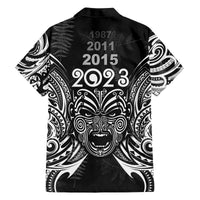 New Zealand Rugby Family Matching Tank Maxi Dress and Hawaiian Shirt 2023 World Cup Aotearoa Haka Face LT7 - Polynesian Pride