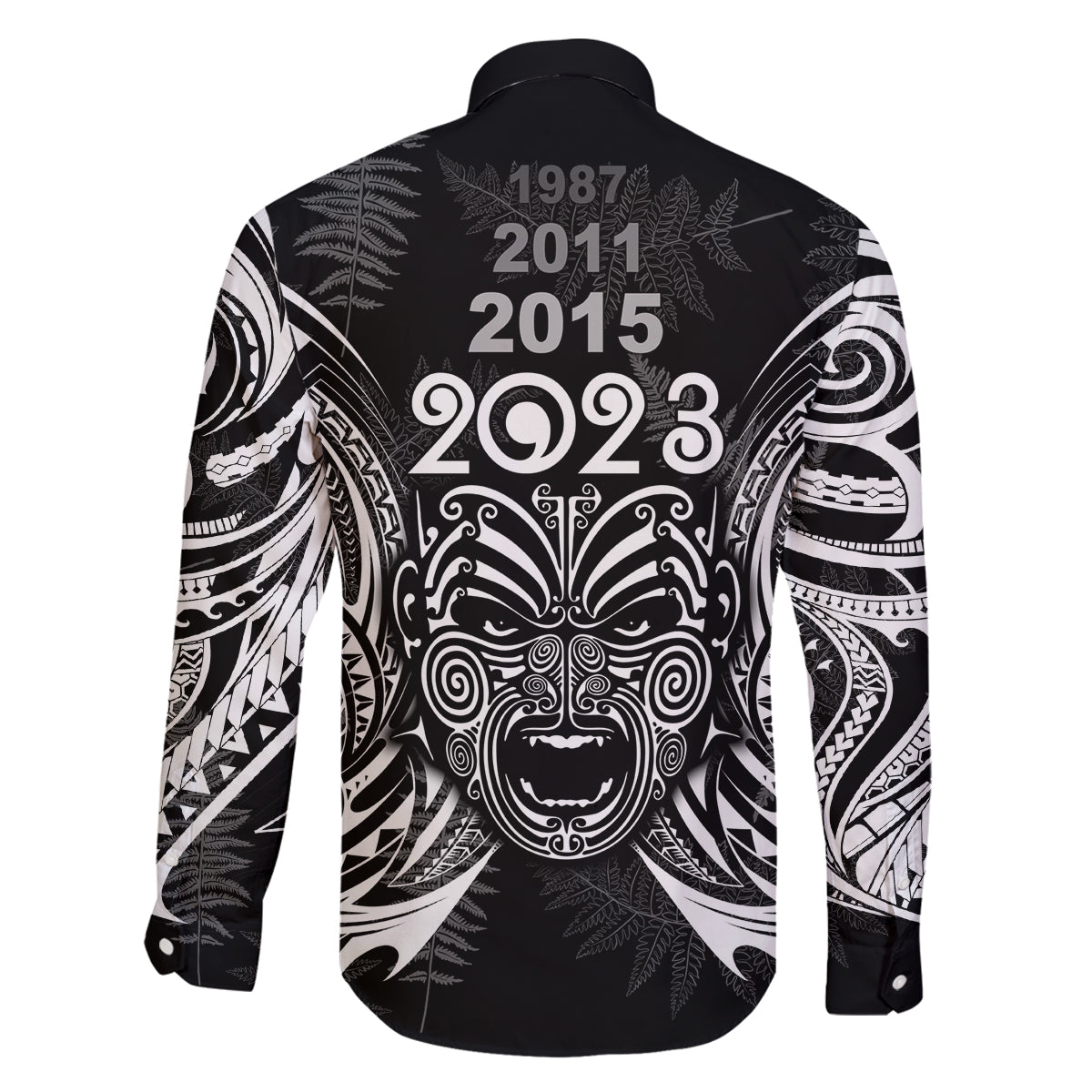 New Zealand Rugby Family Matching Tank Maxi Dress and Hawaiian Shirt 2023 World Cup Aotearoa Haka Face LT7 - Polynesian Pride