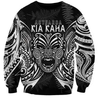 New Zealand Rugby Sweatshirt 2023 World Cup Aotearoa Haka Face LT7 Unisex Black - Polynesian Pride