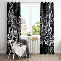 Custom New Zealand Rugby Window Curtain 2023 World Cup Aotearoa Haka Face LT7 - Polynesian Pride
